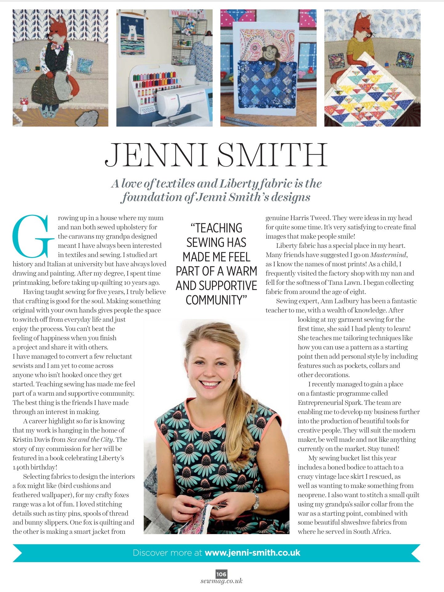 My Interview in Sew Magazine May 2016