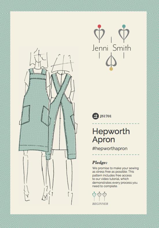Hepworth Apron ladies sewing pattern perfect for beginners with free video tutorial included.